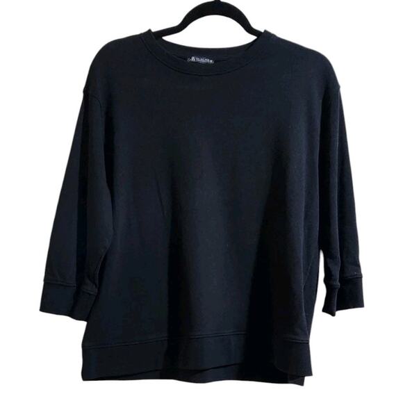 Zara Woman's Black Sweatshirt Size Large Lounge Wear Casual Relaxed Basics Comfy - Picture 1 of 7